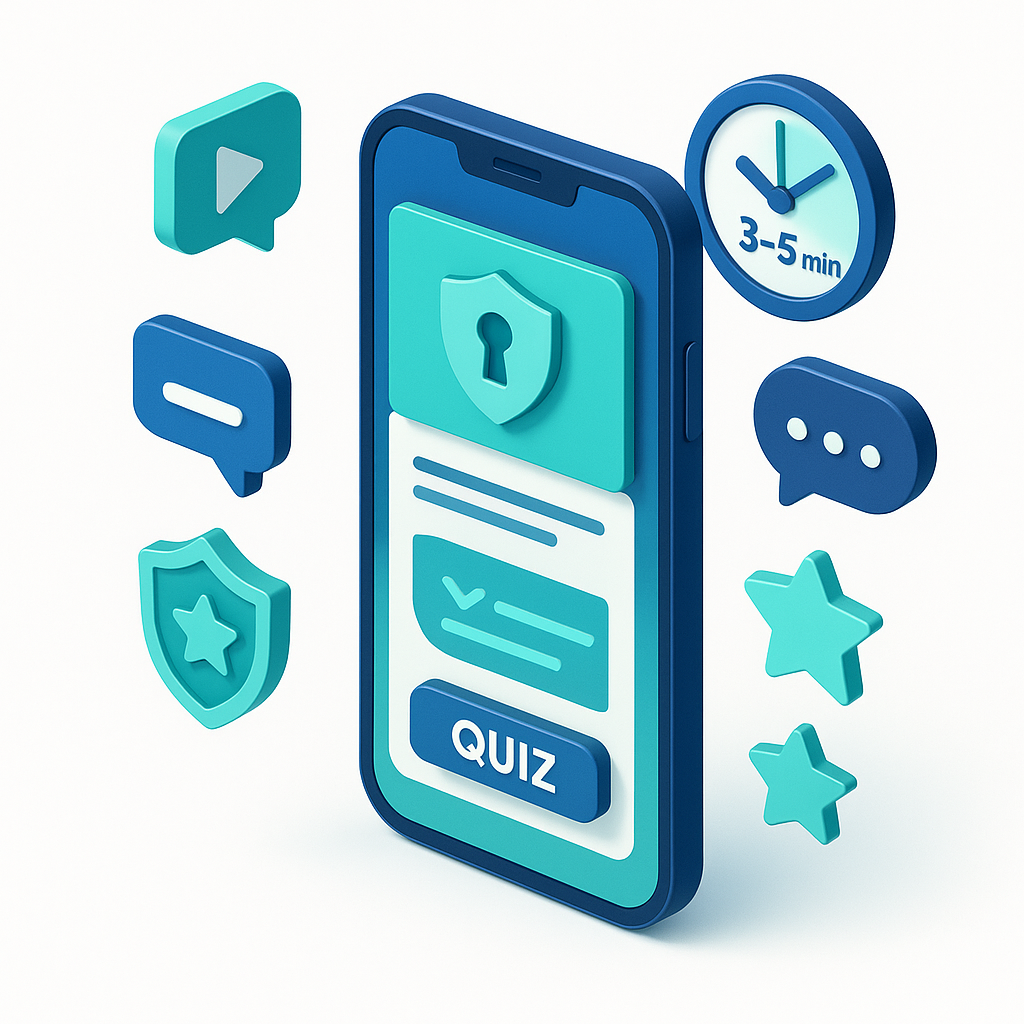 Ilustración de micro-aprendizaje personalizado con IA para capacitación en ciberseguridad